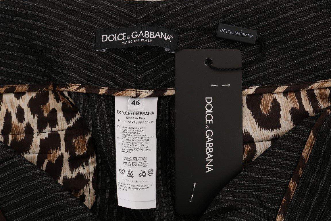 Dolce & Gabbana  Gray Wool Stretch Slim Dress Pants #women, Brand_Dolce & Gabbana, Catch, Dolce & Gabbana, feed-agegroup-adult, feed-color-gray, feed-gender-female, feed-size-IT46|XL, Gender_Women, Gray, IT46|XL, Jeans & Pants - Women - Clothing, Kogan, Women - New Arrivals at SEYMAYKA