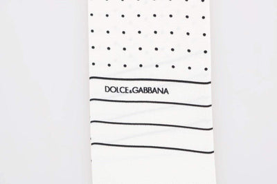 Dolce & Gabbana White Polka Dotted Silk Skinny Scarf #men, Accessories - New Arrivals, Black/White, Brand_Dolce & Gabbana, Catch, Dolce & Gabbana, feed-agegroup-adult, feed-color-black, feed-color-white, feed-gender-male, feed-size-OS, Gender_Men, Kogan, Scarves - Men - Accessories at SEYMAYKA
