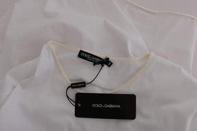 Dolce & Gabbana  White Cotton Silk T-Shirt #women, Brand_Dolce & Gabbana, Catch, Dolce & Gabbana, feed-agegroup-adult, feed-color-white, feed-gender-female, feed-size-IT38|XS, Gender_Women, IT38|XS, Kogan, Tops & T-Shirts - Women - Clothing, White, Women - New Arrivals at SEYMAYKA