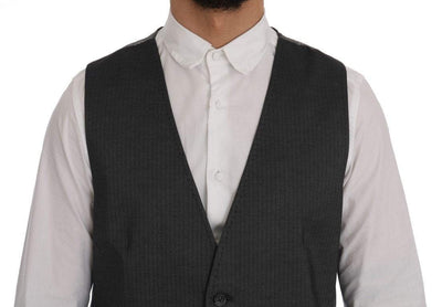 Dolce & Gabbana  Gray STAFF Cotton Rayon Vest #men, Brand_Dolce & Gabbana, Catch, Dolce & Gabbana, feed-agegroup-adult, feed-color-gray, feed-gender-male, feed-size-IT50 | L, Gender_Men, Gray, IT50 | L, IT52 | L, Kogan, Men - New Arrivals, Vests - Men - Clothing at SEYMAYKA