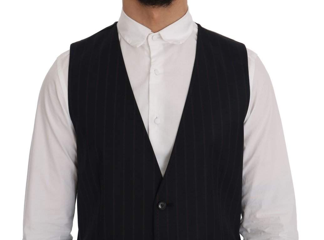 Dolce & Gabbana  Blue Wool Stretch Vest #men, Blue, Brand_Dolce & Gabbana, Catch, Dolce & Gabbana, feed-agegroup-adult, feed-color-blue, feed-gender-male, feed-size-IT50 | L, Gender_Men, IT50 | L, Kogan, Men - New Arrivals, Vests - Men - Clothing at SEYMAYKA