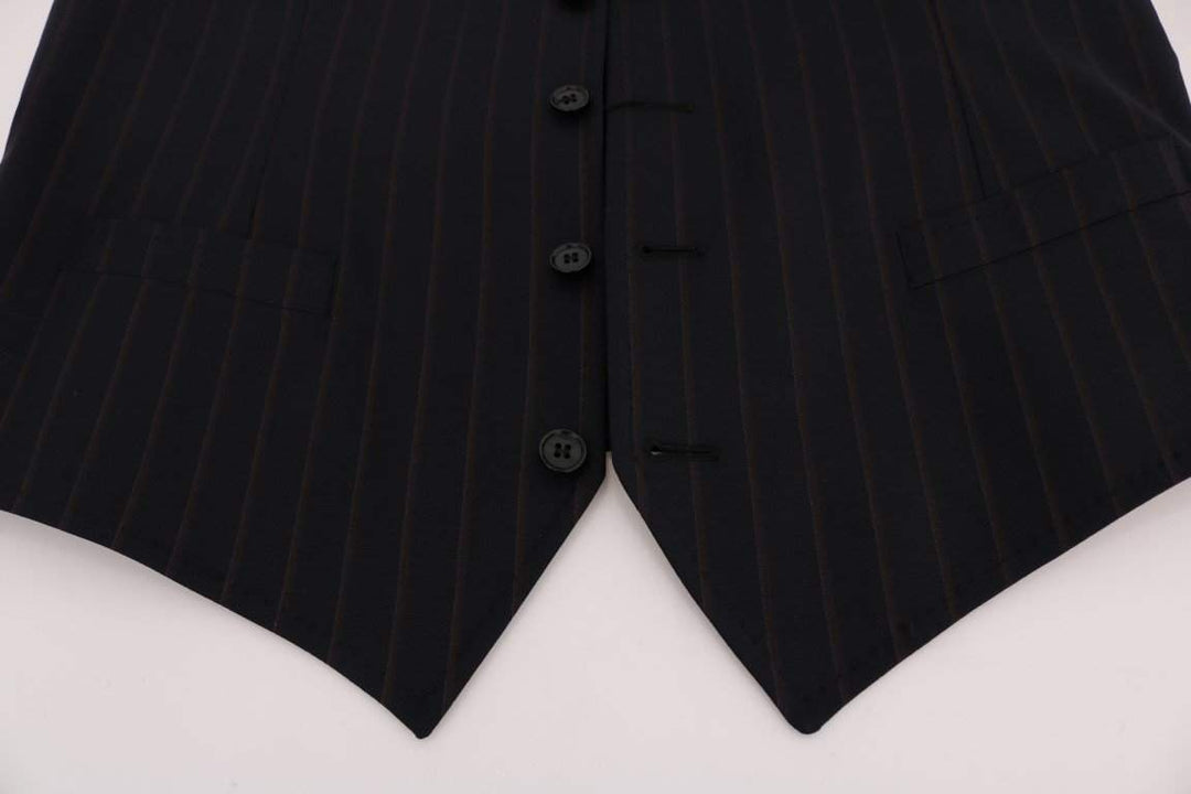 Dolce & Gabbana  Blue Wool Stretch Vest #men, Blue, Brand_Dolce & Gabbana, Catch, Dolce & Gabbana, feed-agegroup-adult, feed-color-blue, feed-gender-male, feed-size-IT50 | L, Gender_Men, IT50 | L, Kogan, Men - New Arrivals, Vests - Men - Clothing at SEYMAYKA