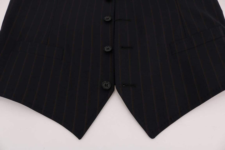 Dolce & Gabbana  Blue Wool Stretch Vest #men, Blue, Brand_Dolce & Gabbana, Catch, Dolce & Gabbana, feed-agegroup-adult, feed-color-blue, feed-gender-male, feed-size-IT50 | L, Gender_Men, IT50 | L, Kogan, Men - New Arrivals, Vests - Men - Clothing at SEYMAYKA