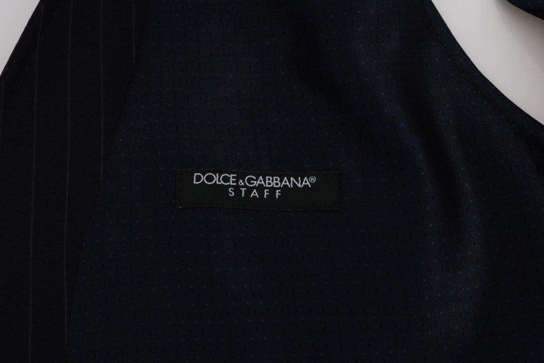 Dolce & Gabbana  Blue STAFF Wool Stretch Vest #men, Blue, Brand_Dolce & Gabbana, Catch, Dolce & Gabbana, feed-agegroup-adult, feed-color-blue, feed-gender-male, feed-size-IT52 | XL, Gender_Men, IT52 | XL, Kogan, Men - New Arrivals, Vests - Men - Clothing at SEYMAYKA