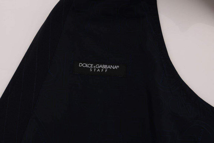 Dolce & Gabbana  Blue STAFF Wool Stretch Vest #men, Blue, Brand_Dolce & Gabbana, Catch, Dolce & Gabbana, feed-agegroup-adult, feed-color-blue, feed-gender-male, feed-size-IT54 | XXL, Gender_Men, IT54 | XXL, Kogan, Men - New Arrivals, Vests - Men - Clothing at SEYMAYKA