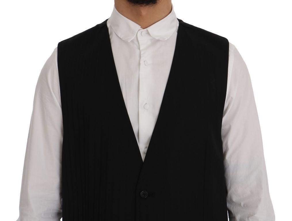 Dolce & Gabbana Black STAFF Wool Stretch Vest #men, Black, Brand_Dolce & Gabbana, Catch, Dolce & Gabbana, feed-agegroup-adult, feed-color-black, feed-gender-male, feed-size-IT50 | L, feed-size-IT54 | XL, Gender_Men, IT50 | L, IT54 | XL, Kogan, Men - New Arrivals, Vests - Men - Clothing at SEYMAYKA