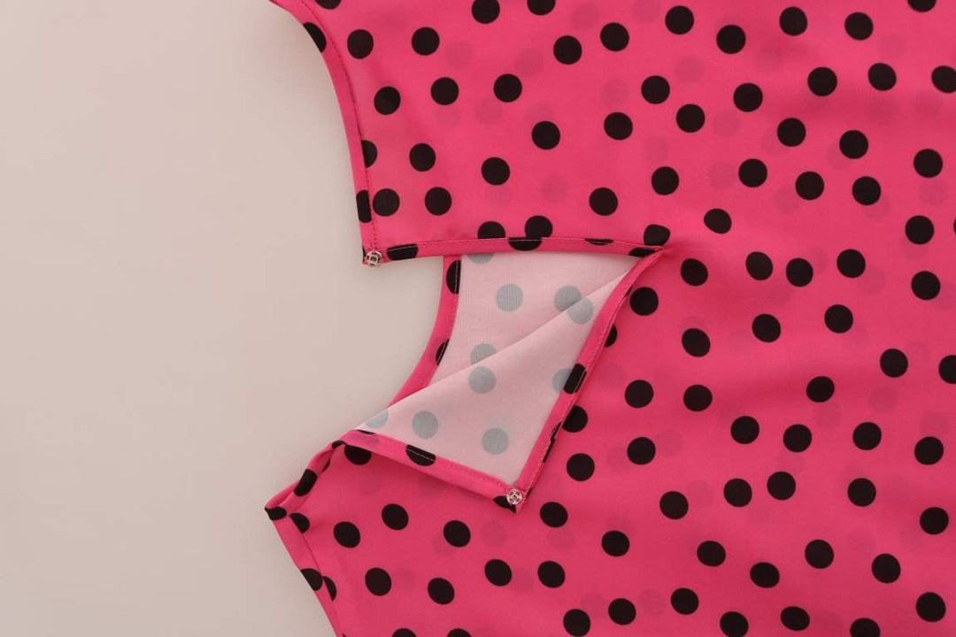 Dolce & Gabbana Pink Polka Dotted Silk Blouse #women, Brand_Dolce & Gabbana, Catch, Dolce & Gabbana, feed-agegroup-adult, feed-color-pink, feed-gender-female, feed-size-IT36 | XS, feed-size-IT38 | S, Gender_Women, IT36 | XS, IT38 | S, Kogan, Pink, Tops & T-Shirts - Women - Clothing, Women - New Arrivals at SEYMAYKA