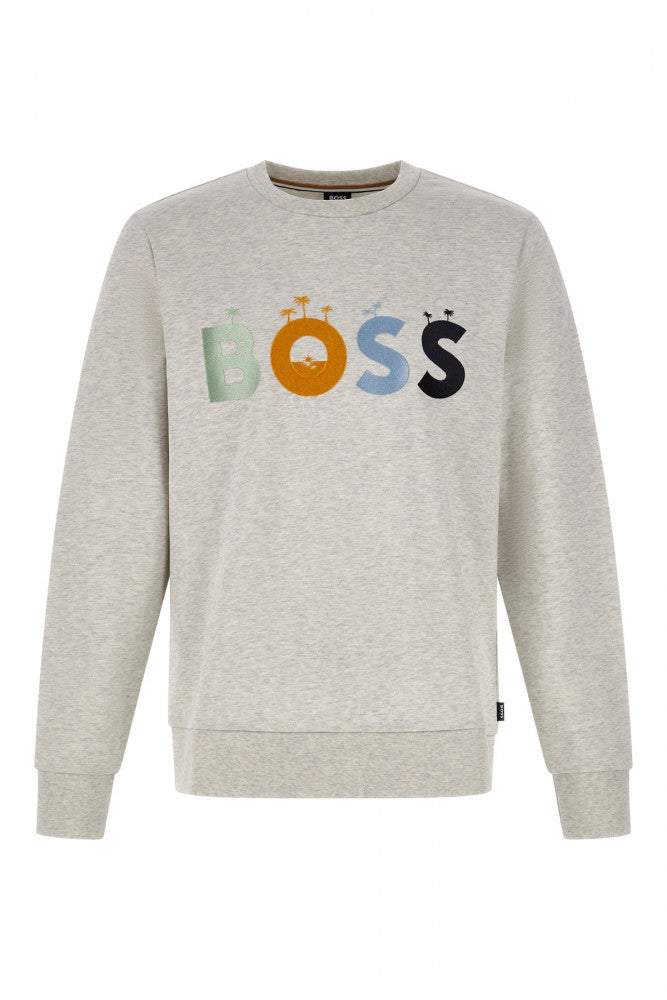 Hugo Boss Grey Cotton Logo Details Sweatshirt #men, feed-1, Grey, Hugo Boss, L, M, Men - New Arrivals, S, Sweaters - Men - Clothing, XL, XXL at SEYMAYKA