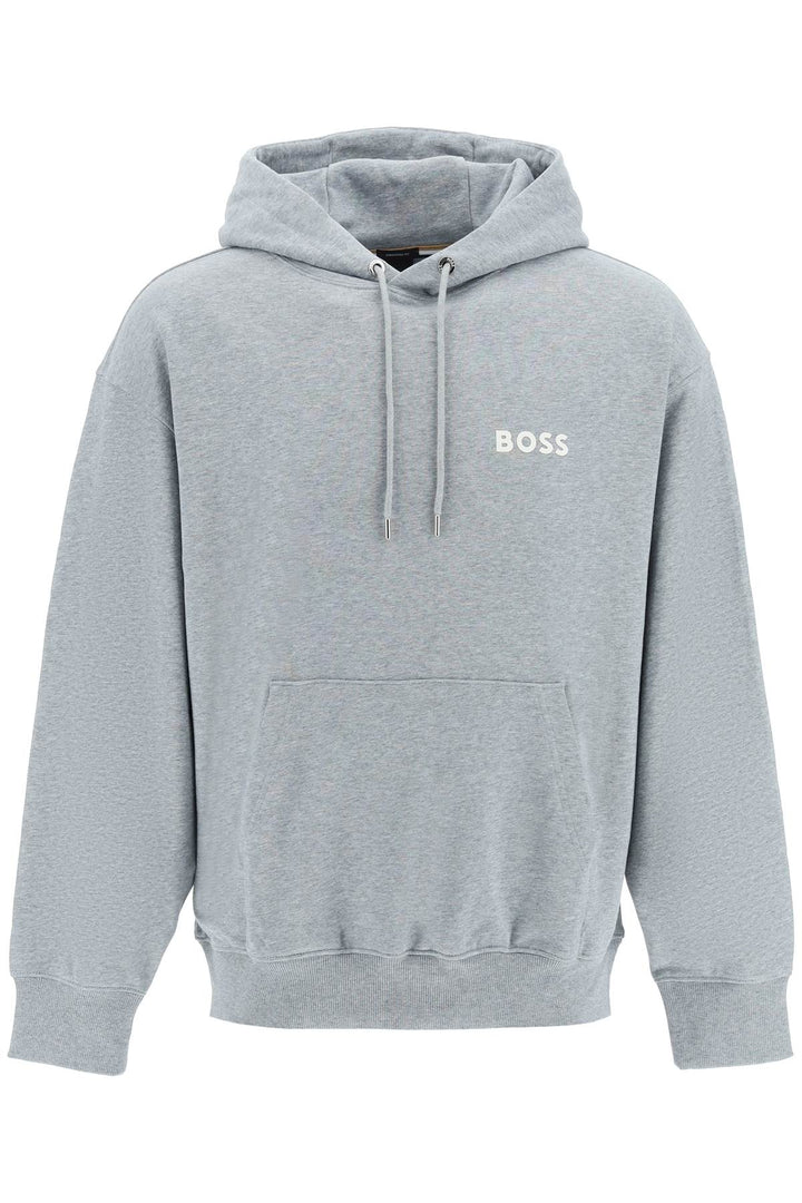 Boss rubberized logo detail hoodie-0