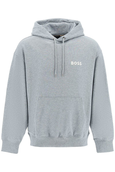 Boss rubberized logo detail hoodie-0
