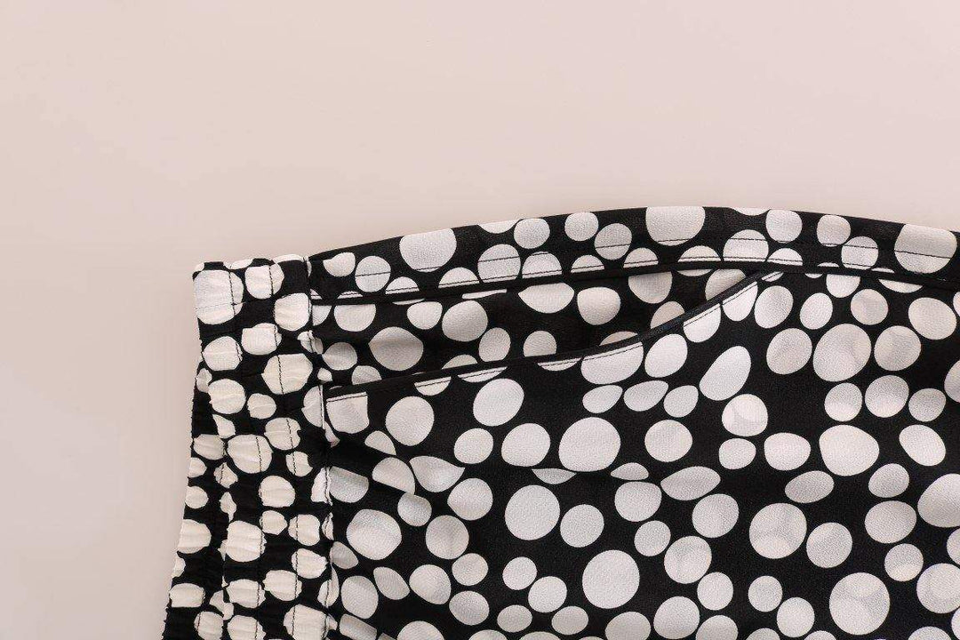 Dolce & Gabbana  Black White Polka Dottes Silk Pants #women, Black/White, Brand_Dolce & Gabbana, Catch, Dolce & Gabbana, feed-agegroup-adult, feed-color-black, feed-color-white, feed-gender-female, feed-size-IT40|S, Gender_Women, IT40|S, Jeans & Pants - Women - Clothing, Kogan, Women - New Arrivals at SEYMAYKA