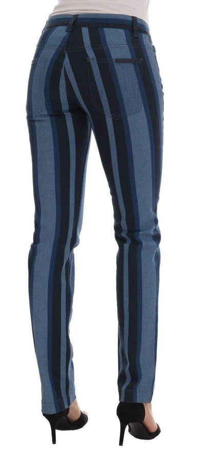 Dolce & Gabbana  Blue GIRLY Striped Cotton Jeans #women, Blue, Brand_Dolce & Gabbana, Catch, Dolce & Gabbana, feed-agegroup-adult, feed-color-blue, feed-gender-female, feed-size-IT36 | XS, feed-size-IT38|XS, feed-size-IT40|S, Gender_Women, IT36 | XS, IT38|XS, IT40|S, IT42|M, Jeans & Pants - Women - Clothing, Kogan, Women - New Arrivals at SEYMAYKA