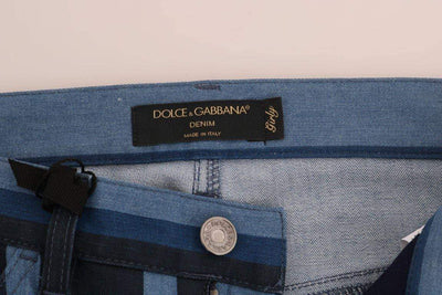 Dolce & Gabbana  Blue GIRLY Striped Cotton Jeans #women, Blue, Brand_Dolce & Gabbana, Catch, Dolce & Gabbana, feed-agegroup-adult, feed-color-blue, feed-gender-female, feed-size-IT36 | XS, feed-size-IT38|XS, feed-size-IT40|S, Gender_Women, IT36 | XS, IT38|XS, IT40|S, IT42|M, Jeans & Pants - Women - Clothing, Kogan, Women - New Arrivals at SEYMAYKA
