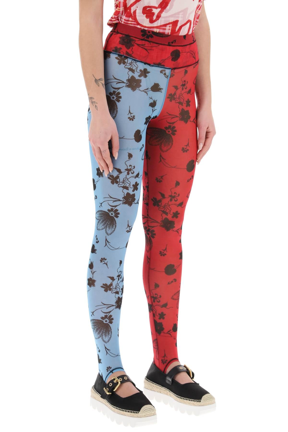 Chopova lowena color-block floral leggings-1