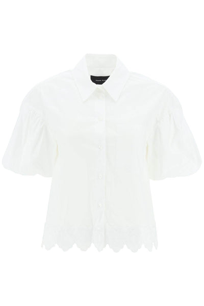 Simone rocha embroidered cropped shirt-0