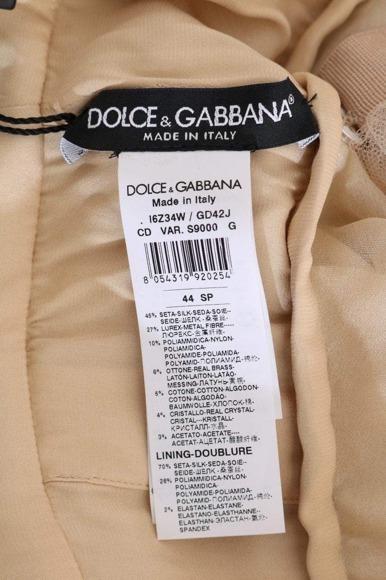 Dolce & Gabbana  Gold Silk Crystal Embellished Dress #women, Brand_Dolce & Gabbana, Catch, Clothing_Dress, Dolce & Gabbana, Dresses - Women - Clothing, feed-agegroup-adult, feed-color-gold, feed-gender-female, feed-size-IT44|L, Gender_Women, Gold, IT44|L, Kogan, Women - New Arrivals at SEYMAYKA