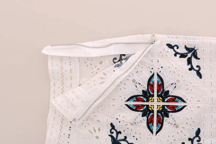 Dolce & Gabbana  Mulicolor Majolica Cutout Capri Pants #women, Brand_Dolce & Gabbana, Catch, Dolce & Gabbana, feed-agegroup-adult, feed-color-multicolor, feed-gender-female, feed-size-IT40|S, feed-size-IT42|M, Gender_Women, IT40|S, IT42|M, IT44|L, Jeans & Pants - Women - Clothing, Kogan, Multicolor, Women - New Arrivals at SEYMAYKA