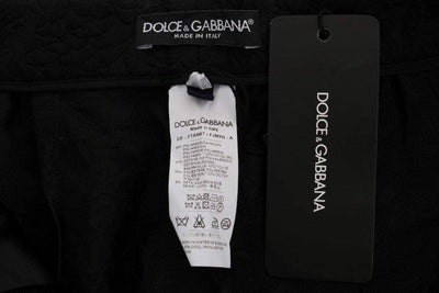 Dolce & Gabbana  Black Brocade High Waist Capri Shorts #women, Black, Brand_Dolce & Gabbana, Catch, Dolce & Gabbana, feed-agegroup-adult, feed-color-black, feed-gender-female, feed-size-IT36|XXS, feed-size-IT38|XS, feed-size-IT46 | L, Gender_Women, IT36|XXS, IT38|XS, IT40|S, IT46 | L, Jeans & Pants - Women - Clothing, Kogan, Women - New Arrivals at SEYMAYKA