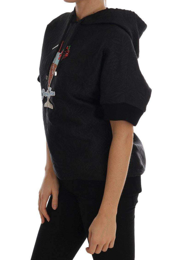 Dolce & Gabbana  Black Fairy Tale Crystal Hooded Sweater #women, Black, Brand_Dolce & Gabbana, Catch, Dolce & Gabbana, feed-agegroup-adult, feed-color-black, feed-gender-female, feed-size-IT36 | XS, feed-size-IT38 | S, Gender_Women, IT36 | XS, IT38 | S, Kogan, Sweaters - Women - Clothing, Women - New Arrivals at SEYMAYKA