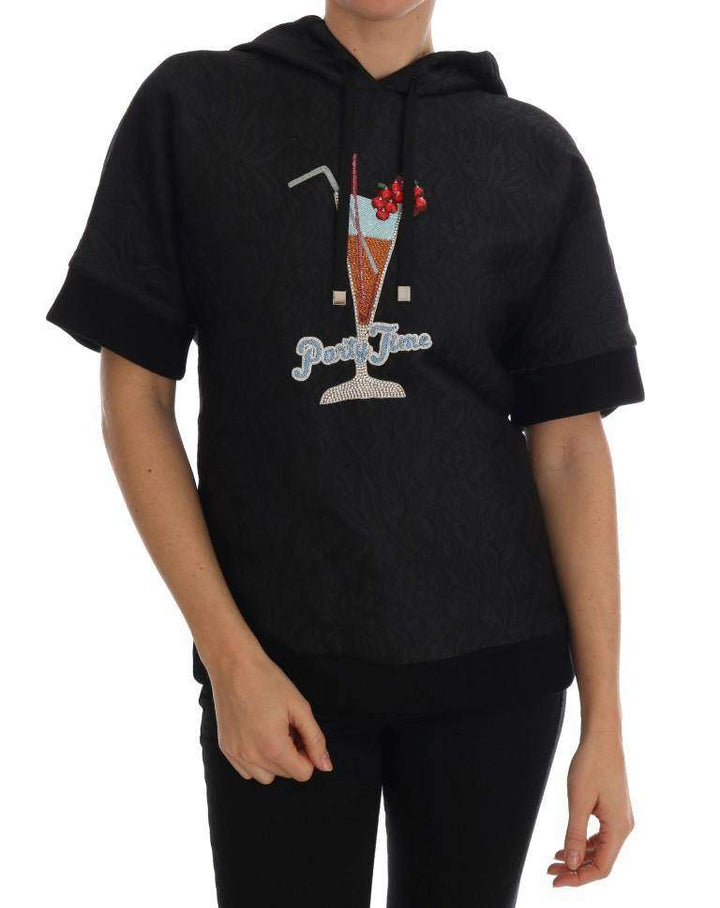 Dolce & Gabbana  Black Fairy Tale Crystal Hooded Sweater #women, Black, Brand_Dolce & Gabbana, Catch, Dolce & Gabbana, feed-agegroup-adult, feed-color-black, feed-gender-female, feed-size-IT36 | XS, feed-size-IT38 | S, Gender_Women, IT36 | XS, IT38 | S, Kogan, Sweaters - Women - Clothing, Women - New Arrivals at SEYMAYKA