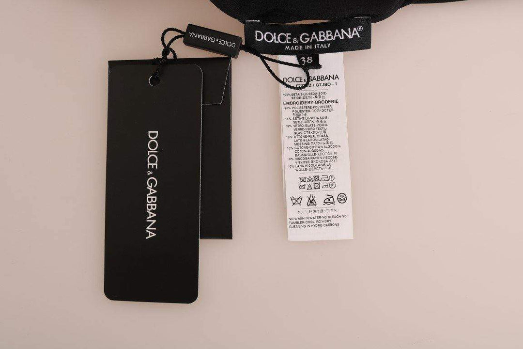 Dolce & Gabbana  Black Silk Fairy Tale Top Crystal Blouse #women, Black, Brand_Dolce & Gabbana, Catch, Dolce & Gabbana, feed-agegroup-adult, feed-color-black, feed-gender-female, feed-size-IT36 | XS, feed-size-IT38 | S, feed-size-IT40|S, Gender_Women, IT36 | XS, IT38 | S, IT40|S, Kogan, Tops & T-Shirts - Women - Clothing, Women - New Arrivals at SEYMAYKA