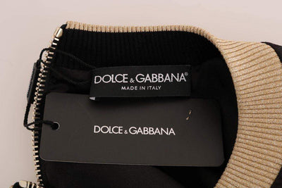 Dolce & Gabbana  Black Fairy Tale Brocade Zipper Sweater #women, Black, Brand_Dolce & Gabbana, Catch, Dolce & Gabbana, feed-agegroup-adult, feed-color-black, feed-gender-female, feed-size-IT40|S, Gender_Women, IT40|S, Kogan, Sweaters - Women - Clothing, Women - New Arrivals at SEYMAYKA