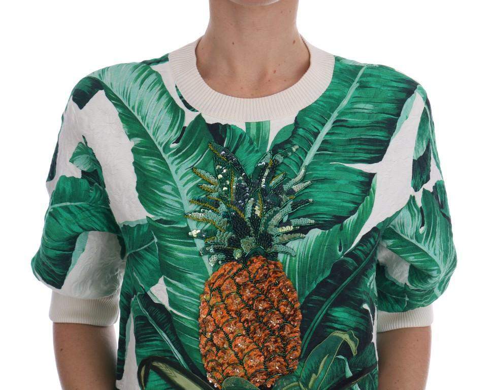 Dolce & Gabbana Pineapple Banana Sequins Crewneck Sweater #women, Brand_Dolce & Gabbana, Catch, Dolce & Gabbana, feed-agegroup-adult, feed-color-multicolor, feed-gender-female, feed-size-IT36 | XS, feed-size-IT38|XS, feed-size-IT40|S, feed-size-IT42|M, feed-size-IT44|L, Gender_Women, IT36 | XS, IT38|XS, IT40|S, IT42|M, IT44|L, Kogan, Multicolor, Sweaters - Women - Clothing, Women - New Arrivals at SEYMAYKA