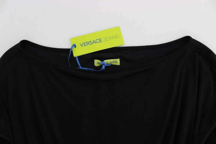 Versace Jeans Women Modal Silk Shift Knee Dress #women, Black, Catch, Clothing_Dress, Dresses - Women - Clothing, feed-agegroup-adult, feed-color-black, feed-gender-female, feed-size-IT40|S, feed-size-IT42|M, Gender_Women, IT40|S, IT42|M, Kogan, Versace Jeans at SEYMAYKA