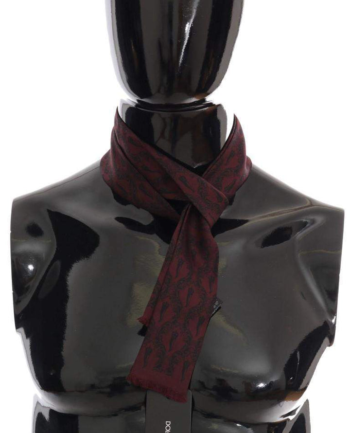 Dolce & Gabbana  Bordeaux Silk Crown Chili Scarf #men, Bordeaux, Brand_Dolce & Gabbana, Catch, Dolce & Gabbana, feed-agegroup-adult, feed-color-bordeaux, feed-gender-male, feed-size-OS, Gender_Men, Kogan, Scarves - Men - Accessories at SEYMAYKA