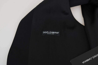 Dolce & Gabbana  Black Wool Silk Vest #men, Black, Brand_Dolce & Gabbana, Catch, Dolce & Gabbana, feed-agegroup-adult, feed-color-black, feed-gender-male, feed-size-IT48 | M, Gender_Men, IT48 | M, Kogan, Men - New Arrivals, Vests - Men - Clothing at SEYMAYKA