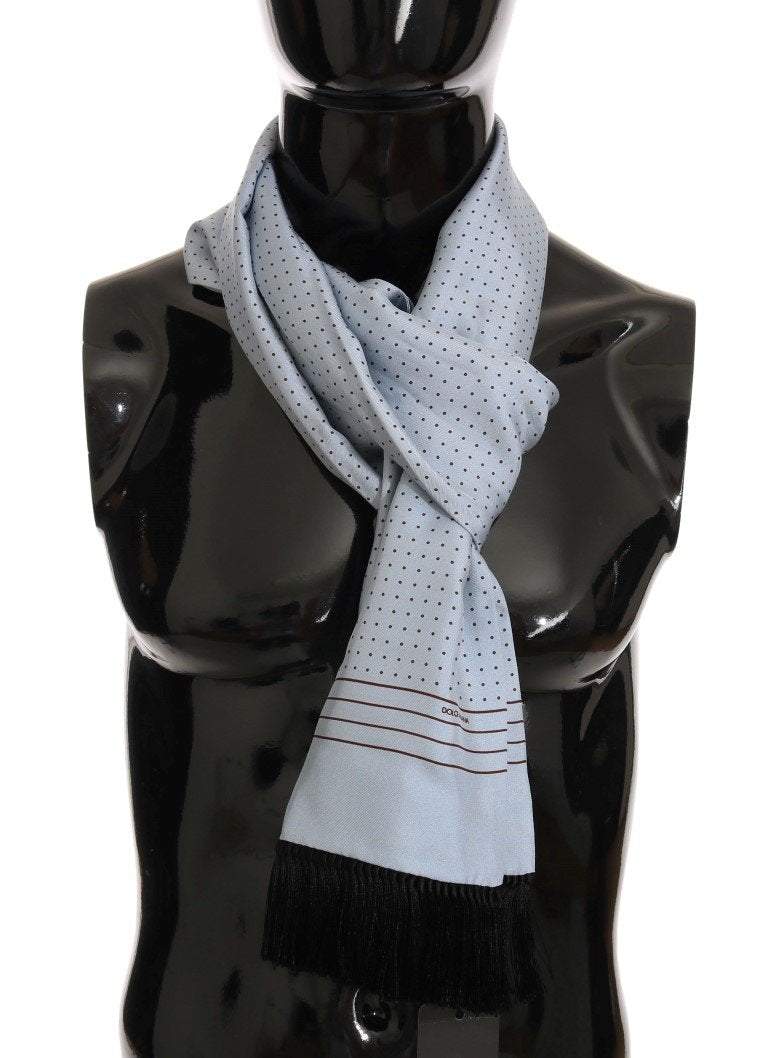 Dolce & Gabbana  Blue Silk Polka Dot Scarf #men, Accessories - New Arrivals, Blue, Brand_Dolce & Gabbana, Catch, Dolce & Gabbana, feed-agegroup-adult, feed-color-blue, feed-gender-male, feed-size-OS, Gender_Men, Kogan, Scarves - Men - Accessories at SEYMAYKA