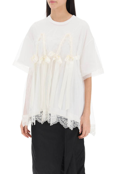 Simone rocha tulle top with lace and bows-3
