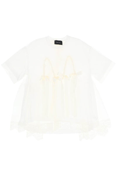 Simone rocha tulle top with lace and bows-0