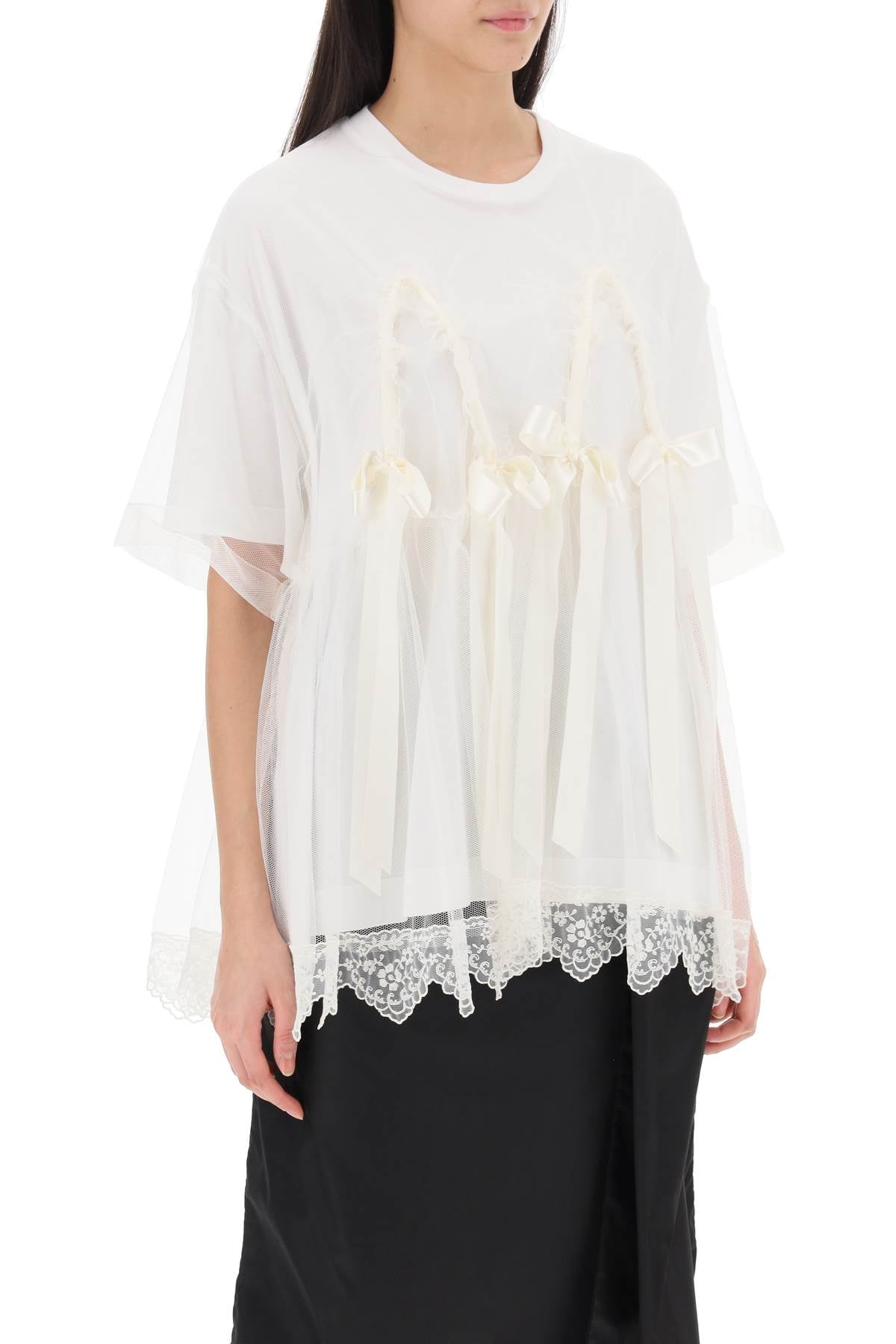 Simone rocha tulle top with lace and bows-1
