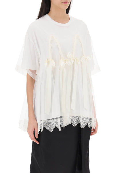 Simone rocha tulle top with lace and bows-1
