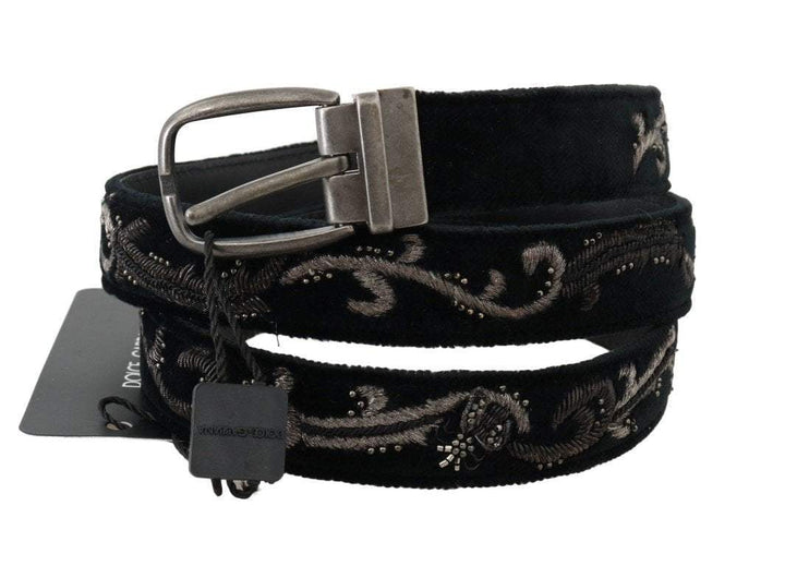 Dolce & Gabbana  Black Cotton Royal Bee Embroidery Belt #men, 100 cm / 40 Inches, 105 cm / 42 Inches, 80 cm / 32 Inches, Accessories - New Arrivals, Belts - Men - Accessories, Black, Brand_Dolce & Gabbana, Catch, Dolce & Gabbana, feed-agegroup-adult, feed-color-black, feed-gender-male, feed-size- 32 Inches, feed-size- 42 Inches, Gender_Men, Kogan at SEYMAYKA