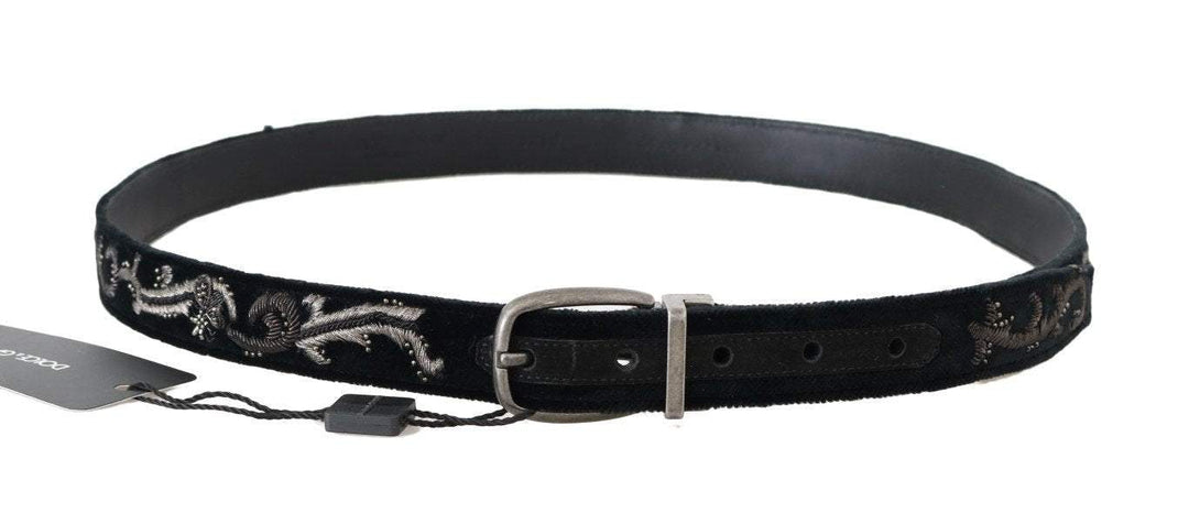 Dolce & Gabbana  Black Cotton Royal Bee Embroidery Belt #men, 100 cm / 40 Inches, 105 cm / 42 Inches, 80 cm / 32 Inches, Accessories - New Arrivals, Belts - Men - Accessories, Black, Brand_Dolce & Gabbana, Catch, Dolce & Gabbana, feed-agegroup-adult, feed-color-black, feed-gender-male, feed-size- 32 Inches, feed-size- 42 Inches, Gender_Men, Kogan at SEYMAYKA