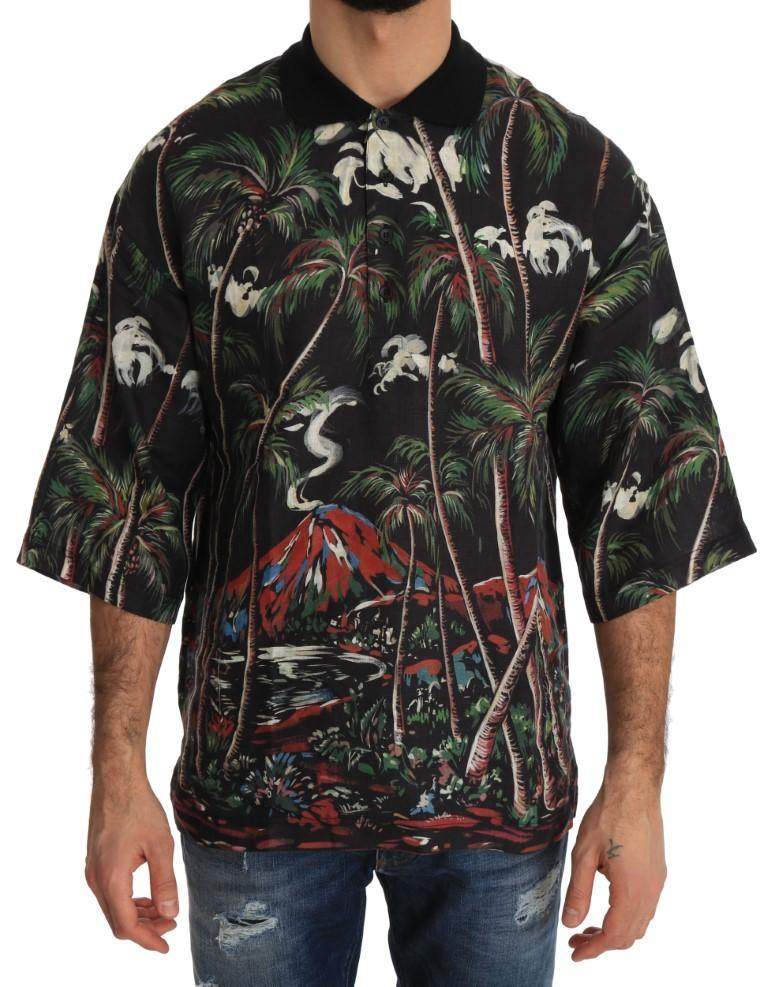 Dolce & Gabbana  Black Volcano Sicily Short Sleeve T-Shirt #men, Black, Brand_Dolce & Gabbana, Catch, Dolce & Gabbana, feed-agegroup-adult, feed-color-black, feed-gender-male, feed-size-IT46 | S, feed-size-IT48 | M, feed-size-IT50 | L, Gender_Men, IT46 | S, IT48 | M, IT50 | L, Kogan, Men - New Arrivals, T-shirts - Men - Clothing at SEYMAYKA