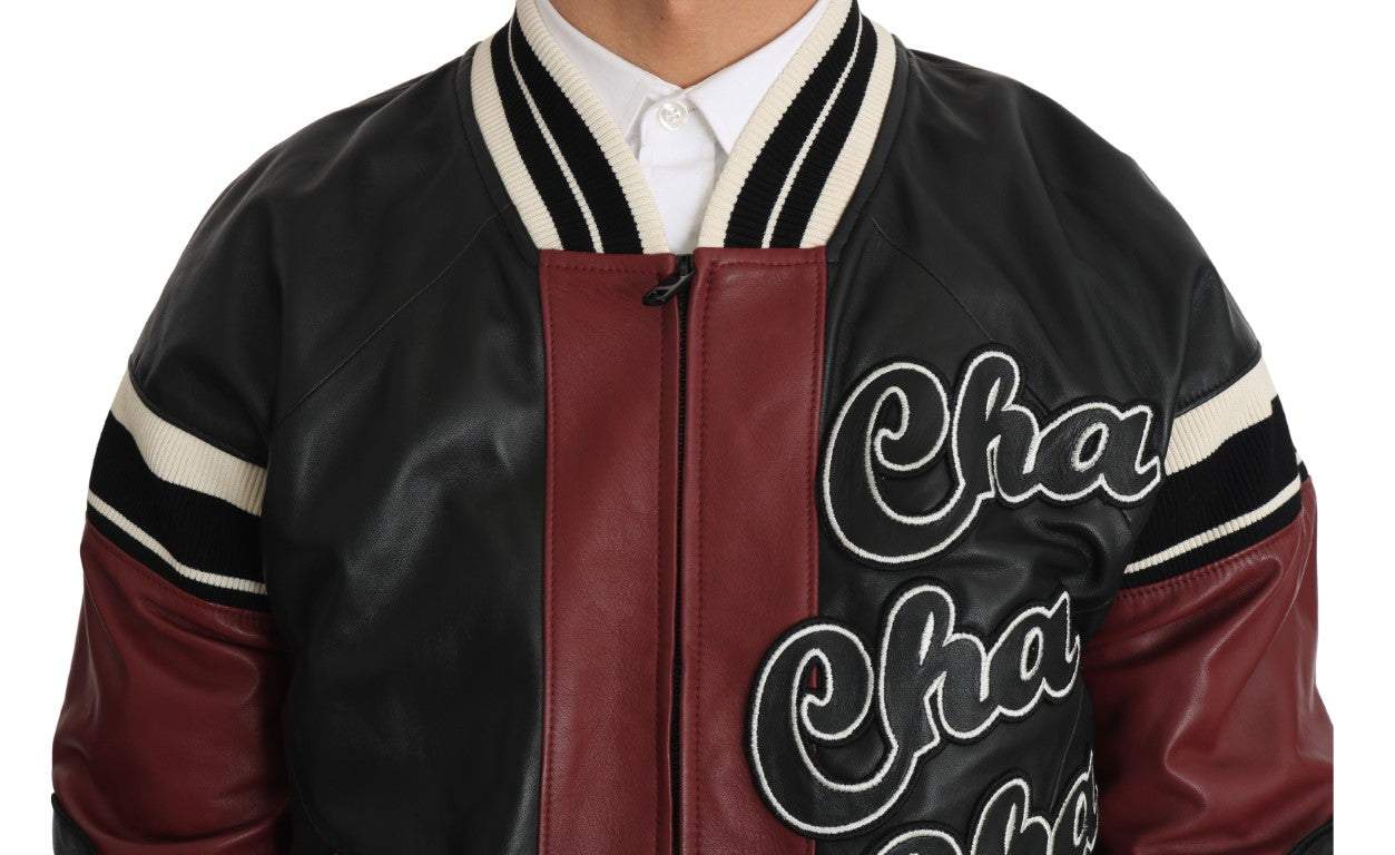 Dolce & Gabbana Leather Club Lounge Black Red Jacket #men, Black and Red, Dolce & Gabbana, feed-1, IT44 | XS, Jackets - Men - Clothing, Men - New Arrivals at SEYMAYKA