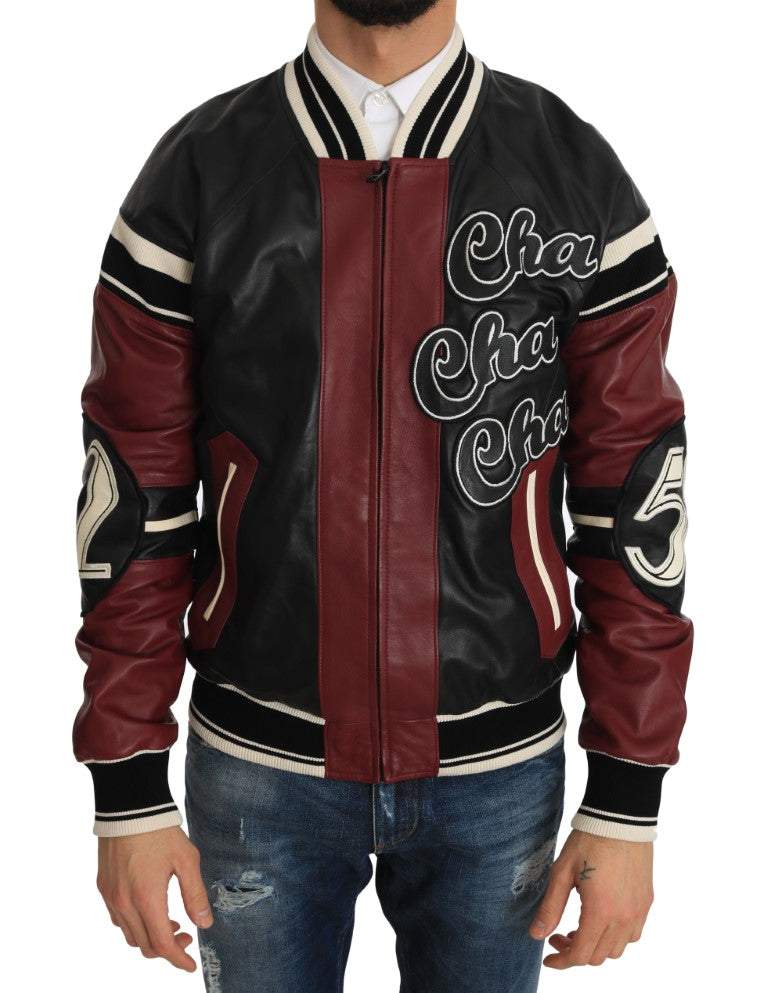 Dolce & Gabbana Leather Club Lounge Black Red Jacket #men, Black and Red, Dolce & Gabbana, feed-1, IT44 | XS, Jackets - Men - Clothing, Men - New Arrivals at SEYMAYKA