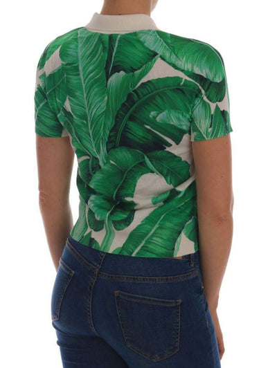 Dolce & Gabbana  Green Banana Leaf  Polo T-shirt #women, Brand_Dolce & Gabbana, Catch, Dolce & Gabbana, feed-agegroup-adult, feed-color-white, feed-gender-female, feed-size-IT36 | XS, feed-size-IT38|XS, Gender_Women, IT36 | XS, IT38|XS, Kogan, Tops & T-Shirts - Women - Clothing, White at SEYMAYKA