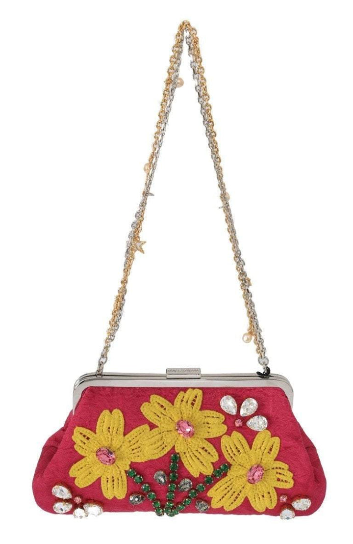 Dolce & Gabbana  Pink Brocade Floral Crystal Applique Evening Purse #women, Bags - Women - Bags, Brand_Dolce & Gabbana, Catch, Clutch Bags - Women - Bags, Dolce & Gabbana, feed-agegroup-adult, feed-color-pink, feed-gender-female, feed-size-OS, Gender_Women, Handbags - New Arrivals, Kogan, Pink at SEYMAYKA