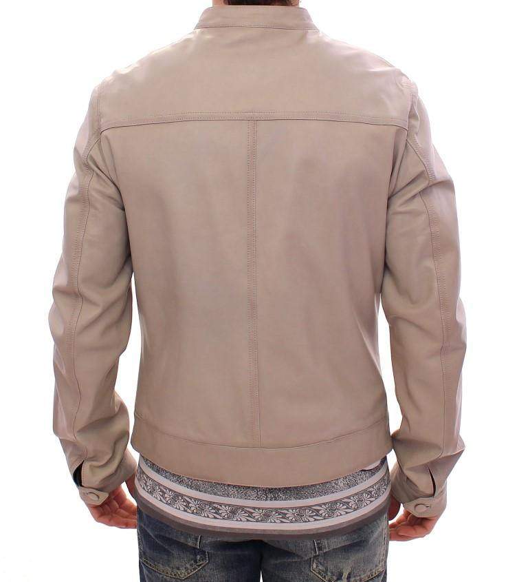 Dolce & Gabbana  Beige Leather Jacket Biker Coat #men, Beige, Brand_Dolce & Gabbana, Catch, Dolce & Gabbana, feed-agegroup-adult, feed-color-beige, feed-gender-male, feed-size-IT50 | L, Gender_Men, IT50 | L, Jackets - Men - Clothing, Kogan, Men - New Arrivals at SEYMAYKA