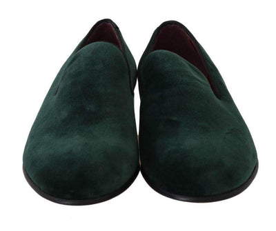 Dolce & Gabbana  Green Suede Leather Slippers Loafers #women, Brand_Dolce & Gabbana, Catch, Dolce & Gabbana, EU35/US4.5, feed-agegroup-adult, feed-color-green, feed-gender-female, feed-size-US4.5, Flat Shoes - Women - Shoes, Gender_Women, Green, Kogan, Shoes - New Arrivals at SEYMAYKA