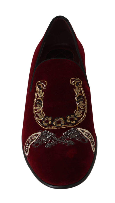 Dolce & Gabbana Bordeaux Velvet Loafers Gun Horseshoe Shoes #men, Bordeaux, Brand_Dolce & Gabbana, Catch, Category_Shoes, Dolce & Gabbana, EU39/US6, EU40/US7, feed-agegroup-adult, feed-color-bordeaux, feed-gender-male, feed-size-US6, feed-size-US7, Gender_Men, Kogan, Loafers - Men - Shoes, Shoes - New Arrivals at SEYMAYKA