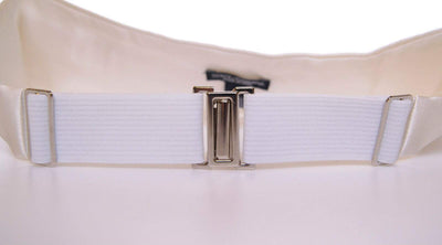 Dolce & Gabbana White Waist Tuxedo Smoking Belt Cummerbund #men, Accessories - New Arrivals, Cummerbund - Men - Accessories, Dolce & Gabbana, feed-agegroup-adult, feed-color-white, feed-gender-male, IT44 | XS, IT48 | M, IT50 | L, White at SEYMAYKA