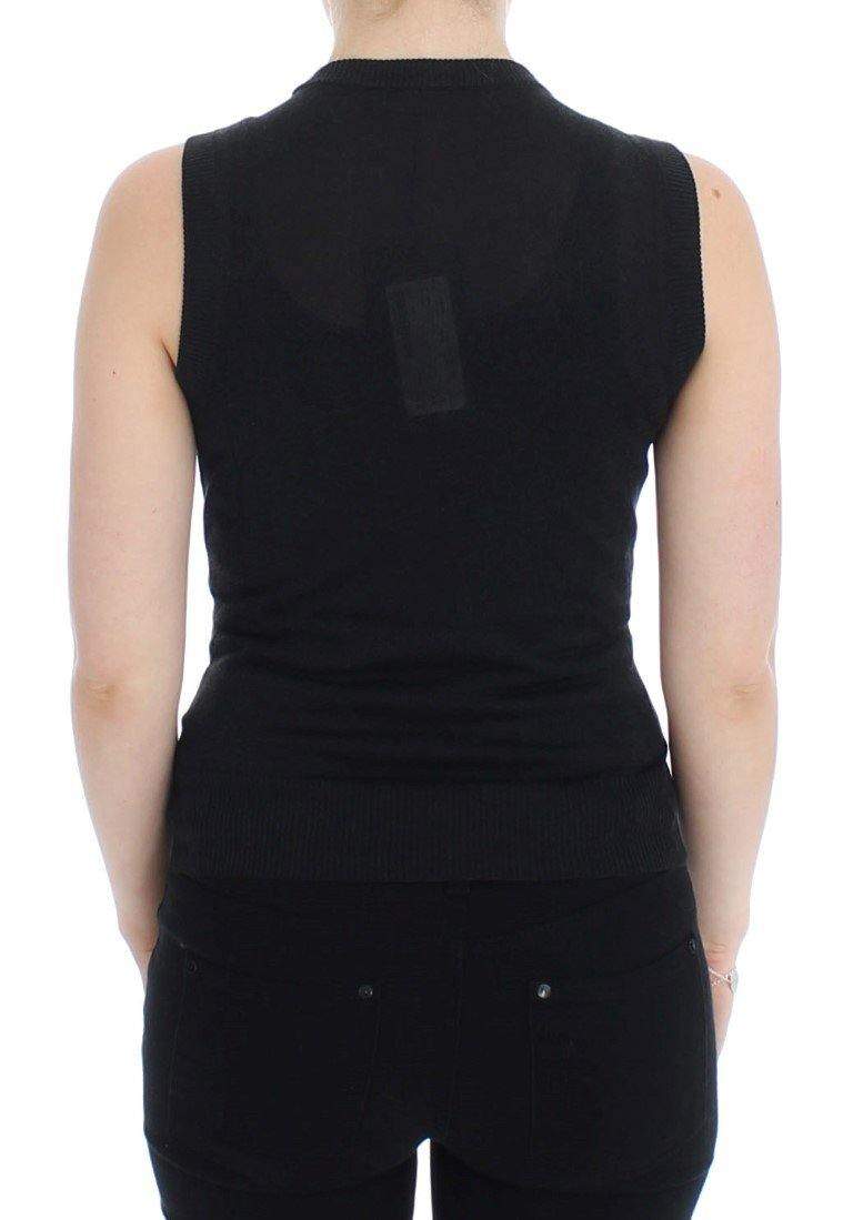 Dolce & Gabbana  Black Sleeveless Crewneck Vest Pullover #women, Black, Brand_Dolce & Gabbana, Catch, Dolce & Gabbana, feed-agegroup-adult, feed-color-black, feed-gender-female, feed-size-IT36|XXS, feed-size-IT38|XS, feed-size-IT44|L, feed-size-IT48 | XL, Gender_Women, IT36|XXS, IT38|XS, IT40|S, IT44|L, IT48 | XL, Kogan, Tops & T-Shirts - Women - Clothing at SEYMAYKA