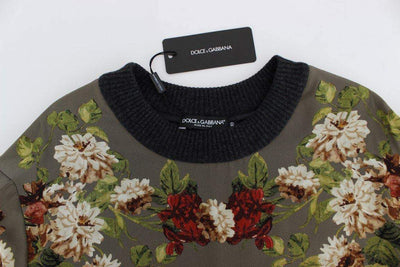 Dolce & Gabbana  Green Key Floral Print Silk Sweater #women, Brand_Dolce & Gabbana, Catch, Dolce & Gabbana, feed-agegroup-adult, feed-color-green, feed-gender-female, feed-size-IT40|S, Gender_Women, Green, IT40|S, Kogan, Sweaters - Women - Clothing at SEYMAYKA