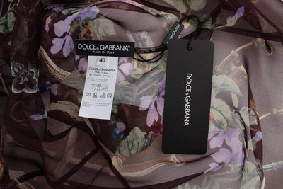 Dolce & Gabbana  Black Key Floral Print Silk Blouse T-shirt #women, Black, Brand_Dolce & Gabbana, Catch, Dolce & Gabbana, feed-agegroup-adult, feed-color-black, feed-gender-female, feed-size-IT40|S, Gender_Women, IT40|S, Kogan, Tops & T-Shirts - Women - Clothing at SEYMAYKA