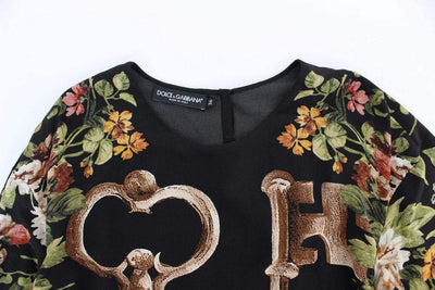 Dolce & Gabbana  Black Key Floral Print Silk Blouse Top #women, Black, Brand_Dolce & Gabbana, Catch, Dolce & Gabbana, feed-agegroup-adult, feed-color-black, feed-gender-female, feed-size-IT36 | XS, Gender_Women, IT36 | XS, Kogan, Tops & T-Shirts - Women - Clothing at SEYMAYKA